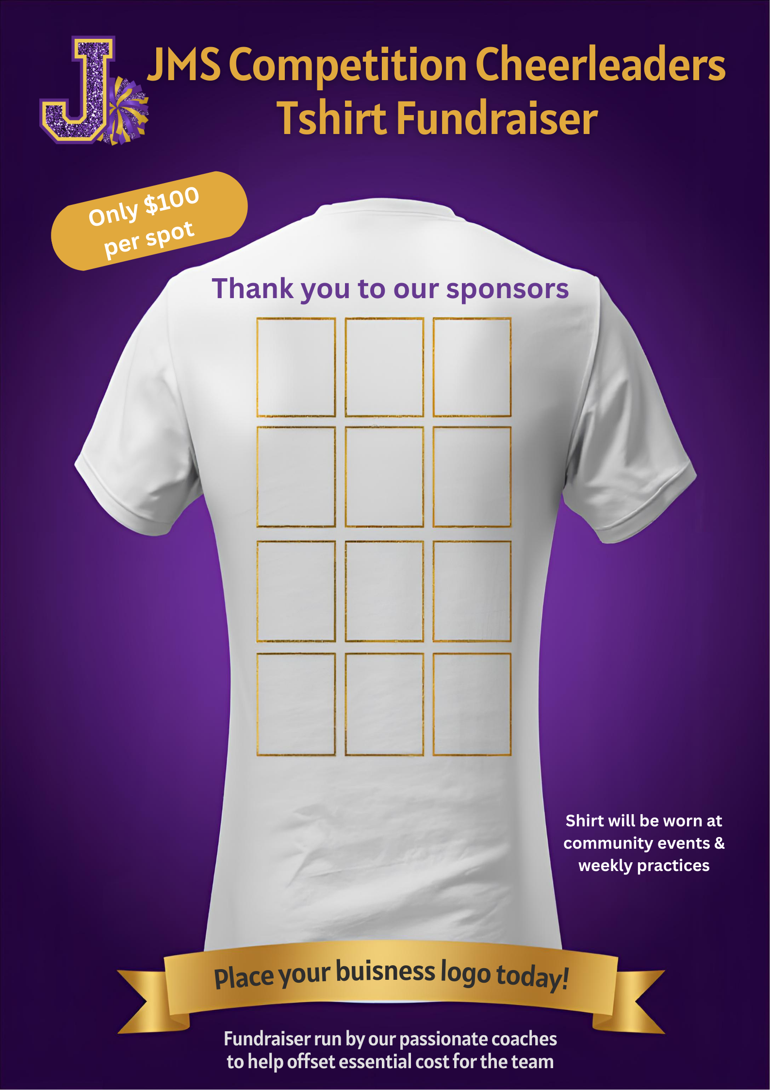 JMS Competition Cheer TShirt Sponsor